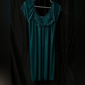 Teal Lace-Trimmed Chemise